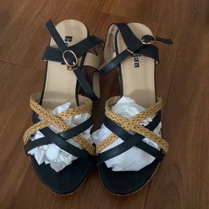 Black and beige wedges